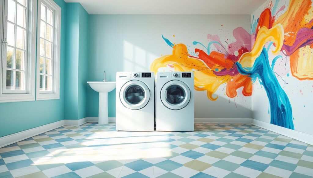 laundry room color and pattern ideas