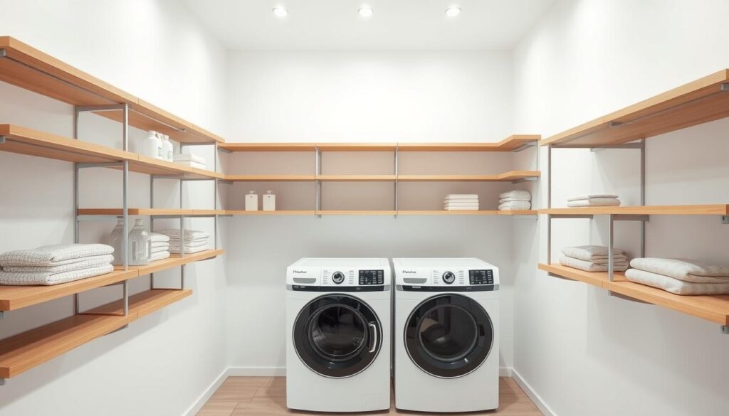 laundry room shelving transformation